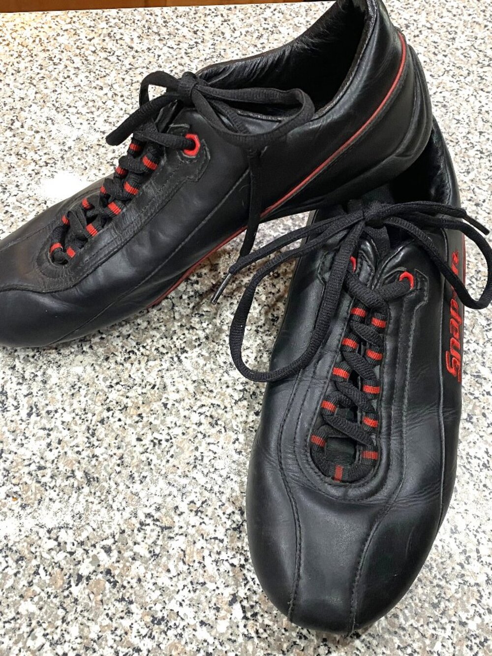 Men's Snap-On Black with Red trim Shoes-10 1/2